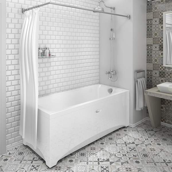 Ванна акрил. Веста 170*75*45 фронт. панель, каркас разб.+слив-перелив