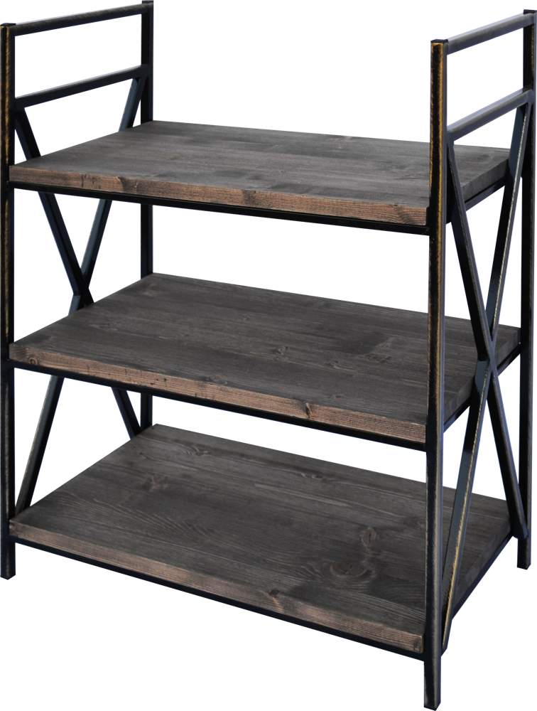 МЕТАЛЛ-ДЕКОР Обувница №1422 Лофт 3-х ярусная h70*60*30см