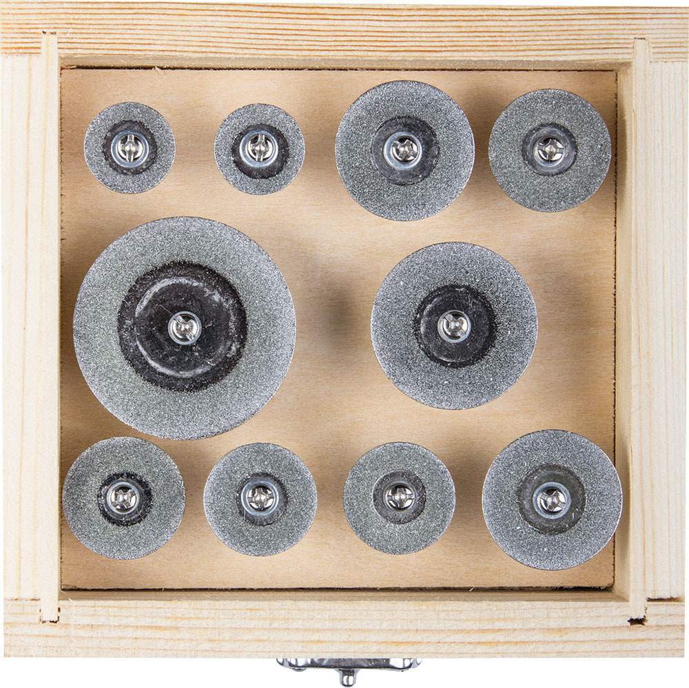 Набор ЗУБР Эксперт Мини-круги Р200 хвостовик d16-40мм 10пр.  33385-Н10