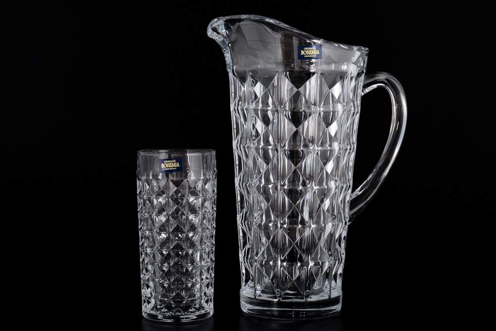 CRYSTALITE BOHEMIA Diamond Набор для воды (кувшин+6 стаканов) стекло 20940