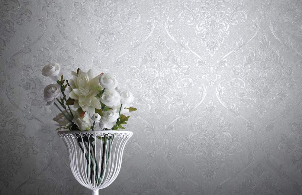 178113R обои Grandeco Vivaldi/мотив дамаск, светло-серый