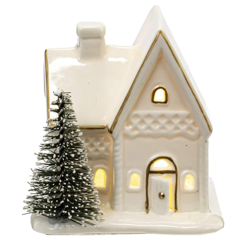 REMECO COLLECTION Фигурка 806096 Домик с подсветкой (LR44x2) 7,5х6х8см (фарфор) 