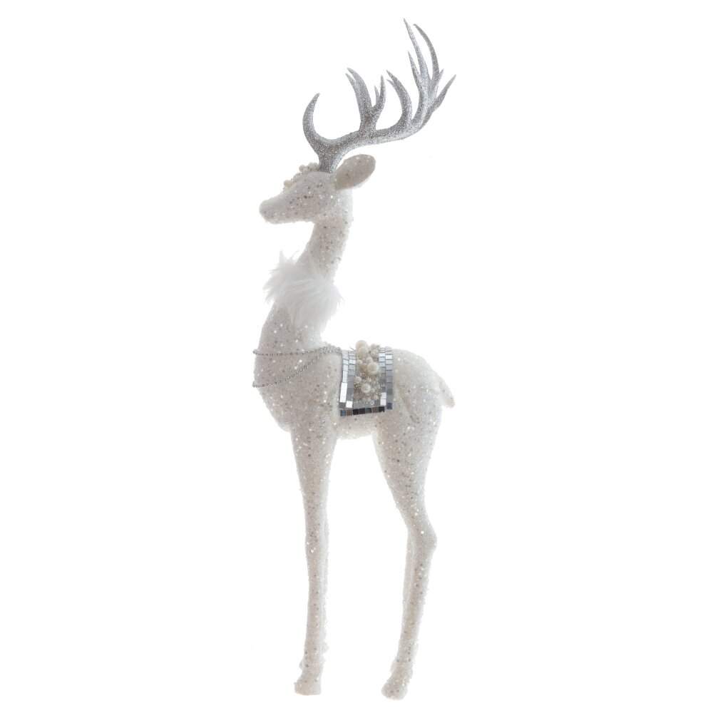 REMECO COLLECTION Фигурка 806898 Олень серебро 16х8х53см (текстиль/полимер)