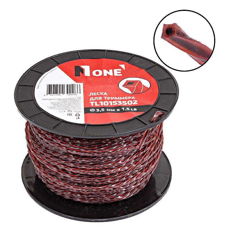 Леска NUMBER ONE TL10153502  1.5LB 3.5мм,0.68кг, крученный двухцветный ,81м