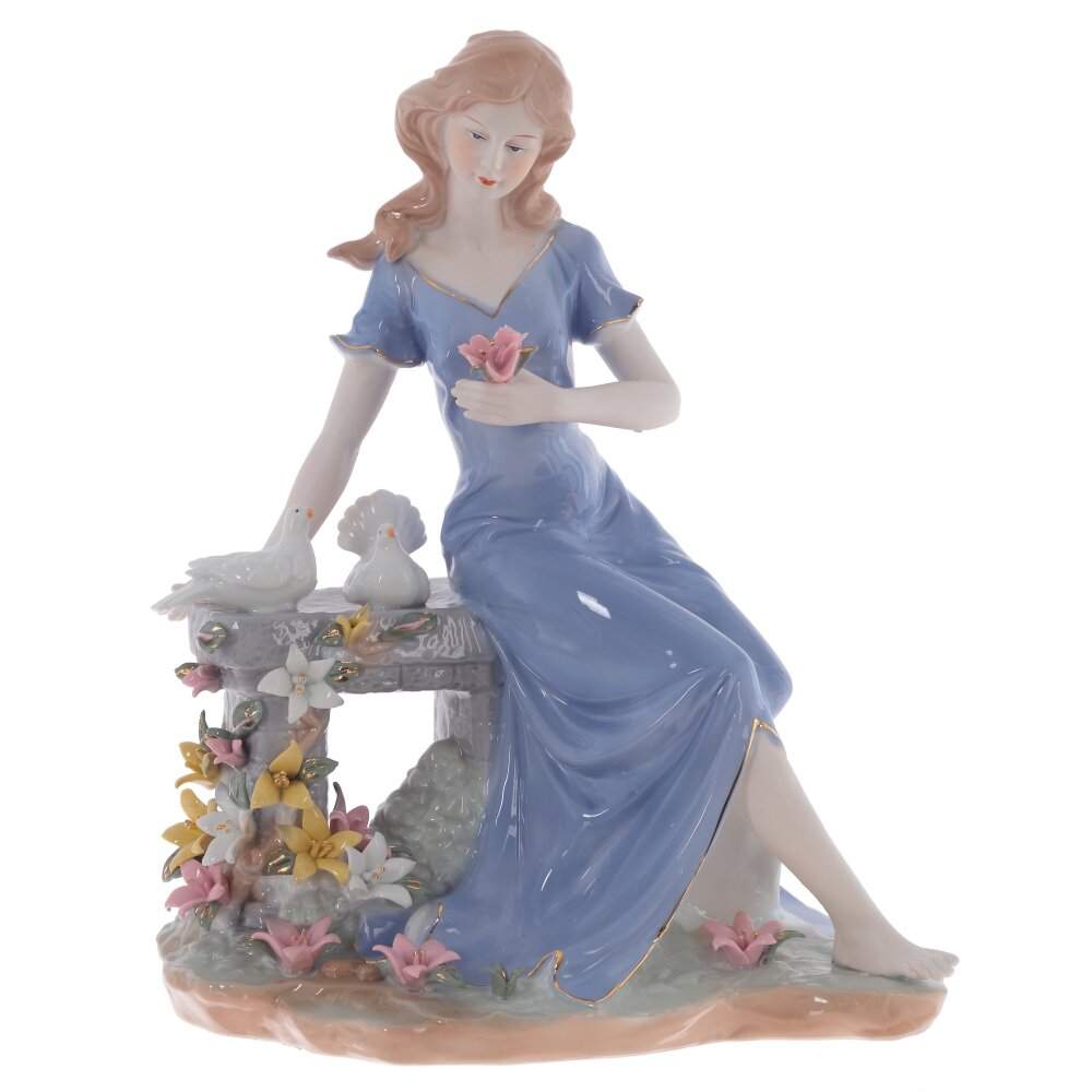 REMECO COLLECTION Статуэтка 800424 Девушка с голубями фарфор 27х17х35см
