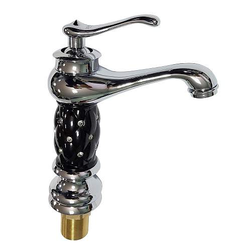 Смеситель BRIMIX  114  на раков. шар. черный-хром со стразами 