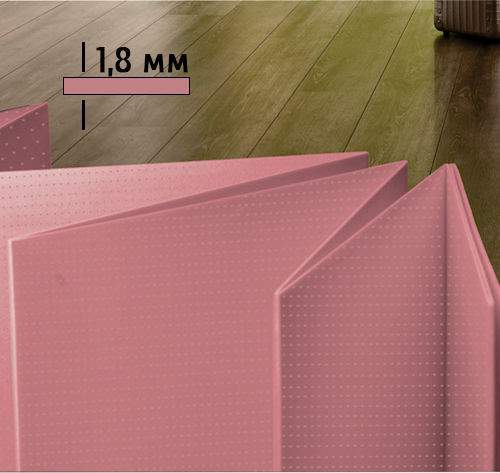 Подложка Гармошка розовая 1050*500*1,8  Solid  8,4м2  1/18
