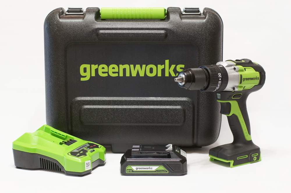 Дрель аккумуляторная Greenworks GD24DD60 24V с аккум. и з/у кейс   3704107UA