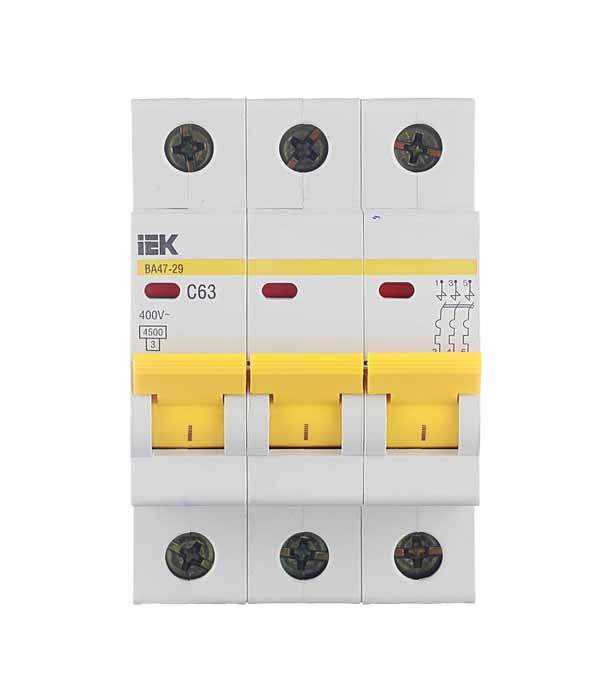 Авт.вык-ль ИЭК ВА47-29  3Р 63А  4,5кА  MVA20-3-063-C  16480
