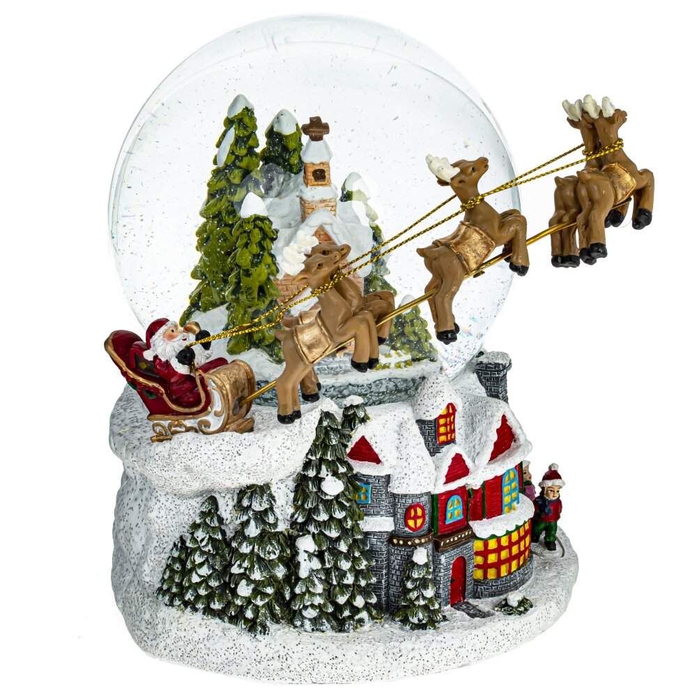 REMECO COLLECTION Фигурка 794156 Шар водяной Дом и Дед Мороз (подсветка,вьюга,муз.,3хАА)14,5х17х16см