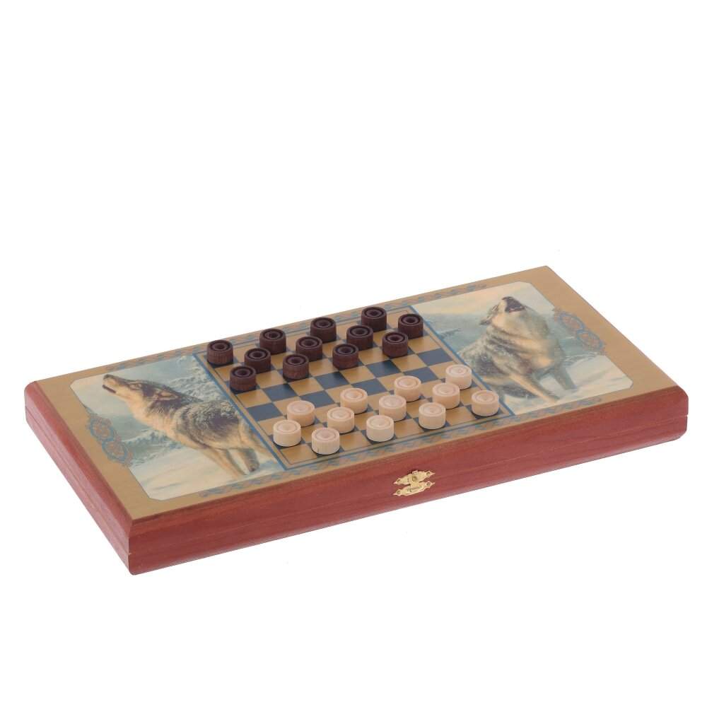REMECO COLLECTION Игра настольная 2в1 (нарды,шашки) Волки 2 L40 W20 H4см 716258 