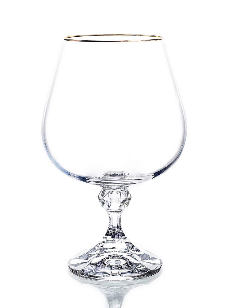 CRYSTALEX BOHEMIA Клаудия 20787/40149/250 Набор бокалов д/бренди 250мл отводка золото 6шт
