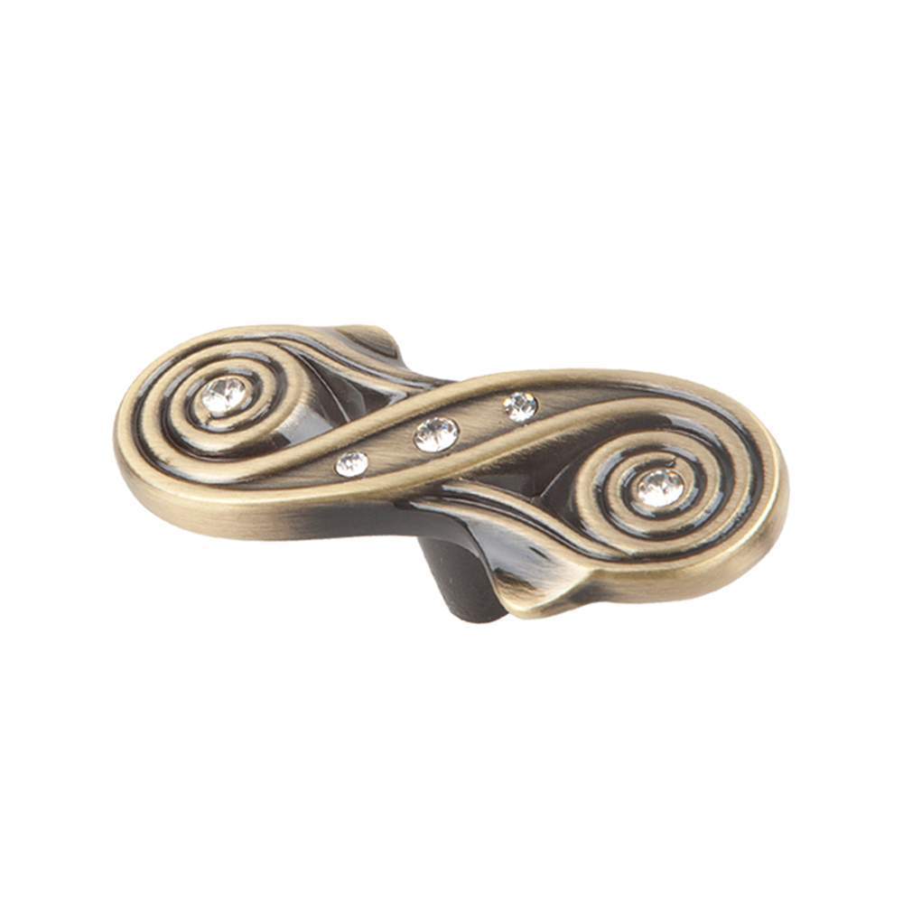 Ручка-кнопка  CRL13 BA  бронза  с кристаллами 