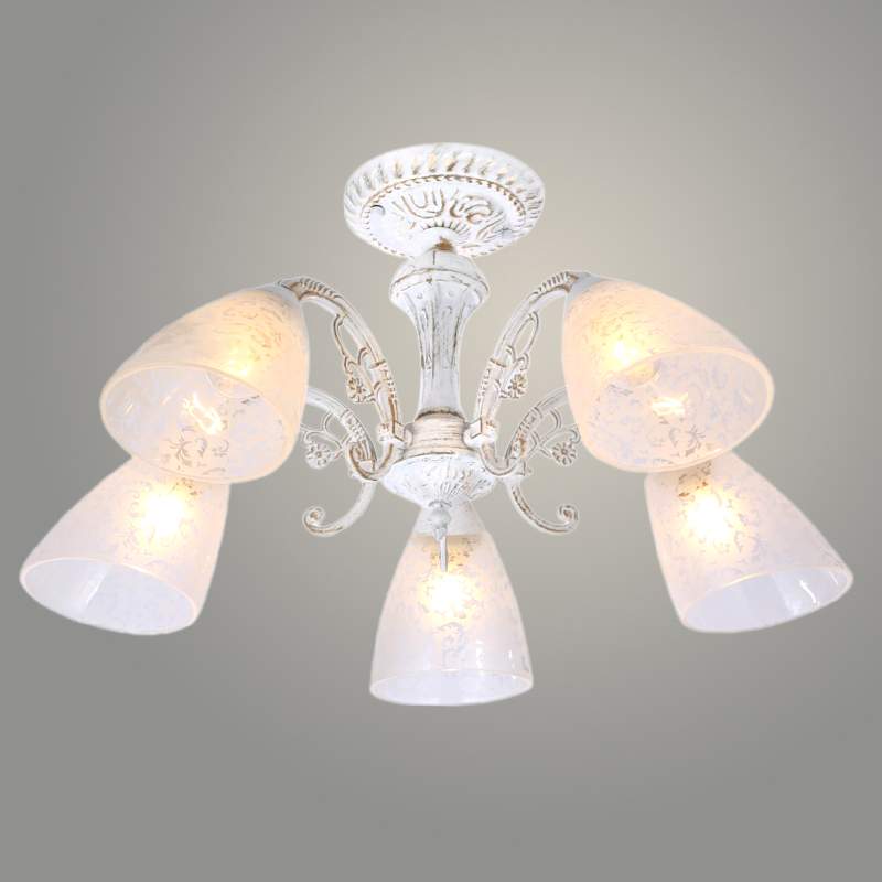 Люстра 74430/5 WH+GD бел.патина 5x40W  E27 GNV24