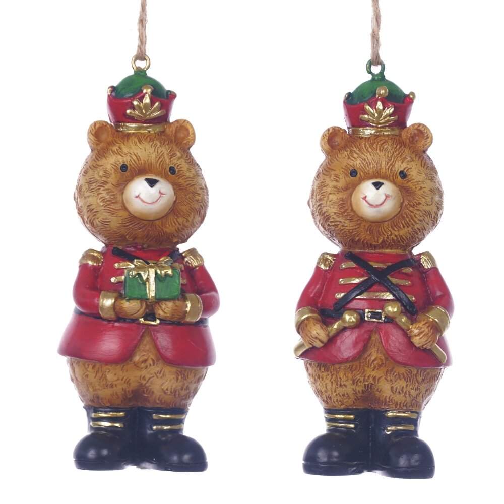 REMECO COLLECTION Украшение 825133 подвесное Медвежонок красный 3,5х3,5х10,5см 2 вида (полимер)