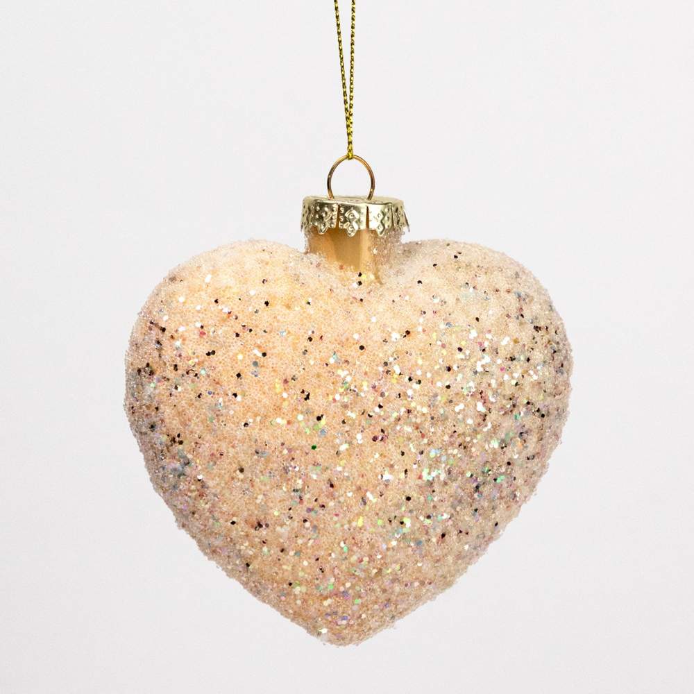 DECOLINE Игрушка елочная 982306876 Сердце шампань 9х9х4,5см (стекло) 