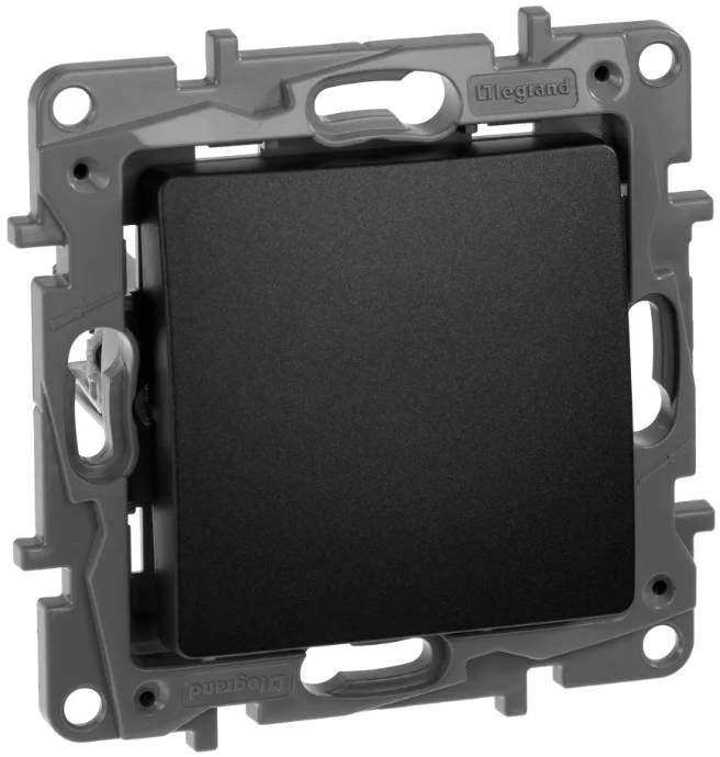 Выключатель Etika 1-кл 10АХ безвинт.зажим.антрацит  672601