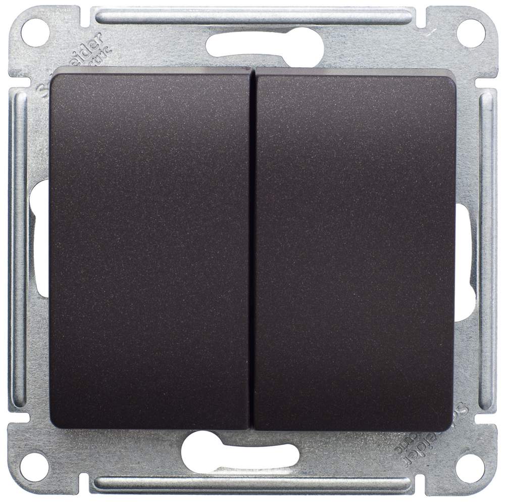Выключатель SE Glossa  Графит 2-кл сх.5 10А IP20 10AX  SE GSL001351  