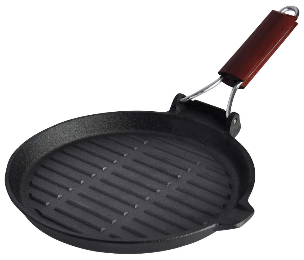 REGENT INOX Linea Ferro Сковорода-гриль 23х23х3см деревянная ручка 93-FE-6-23  
