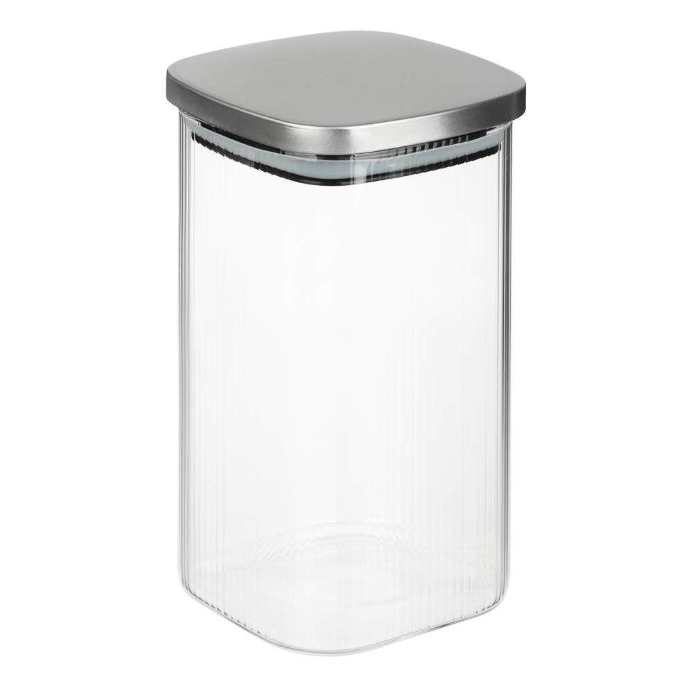 VETTA Банка 828-326 Рельеф д/сыпучих 1400мл стекло/металл 180x100мм  
