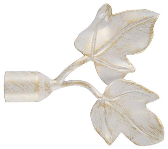Наконечник DIY  16мм Белое золото Листочки 16.01.04.105