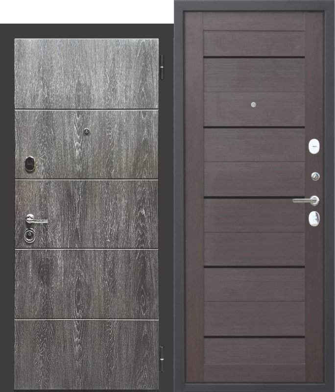 Дверь металлическая Виченца Тёмный Кипарис 960мм левая