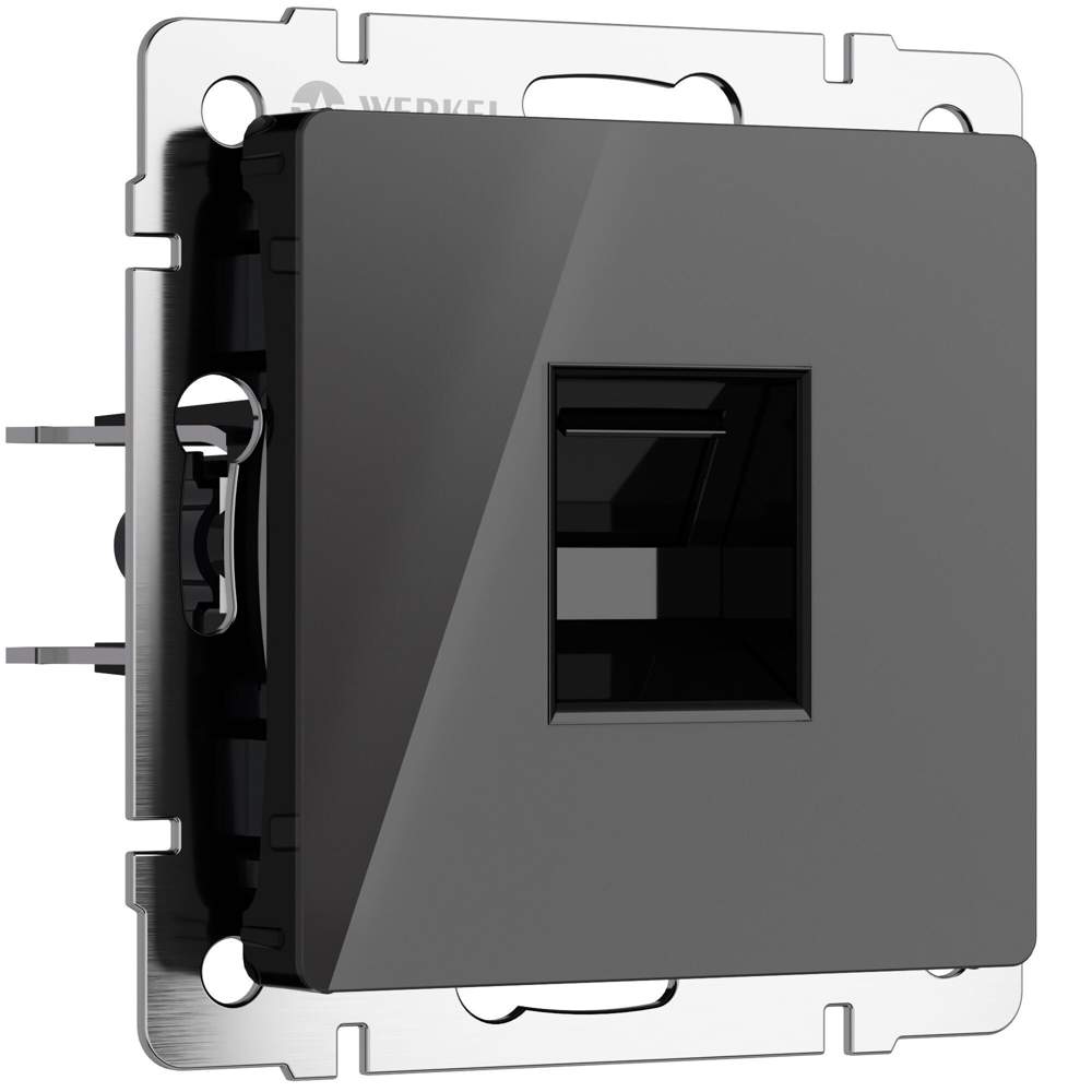 Розетка  Werkel  (черный акрил)  -  W1181048 Ethernet RJ-45
