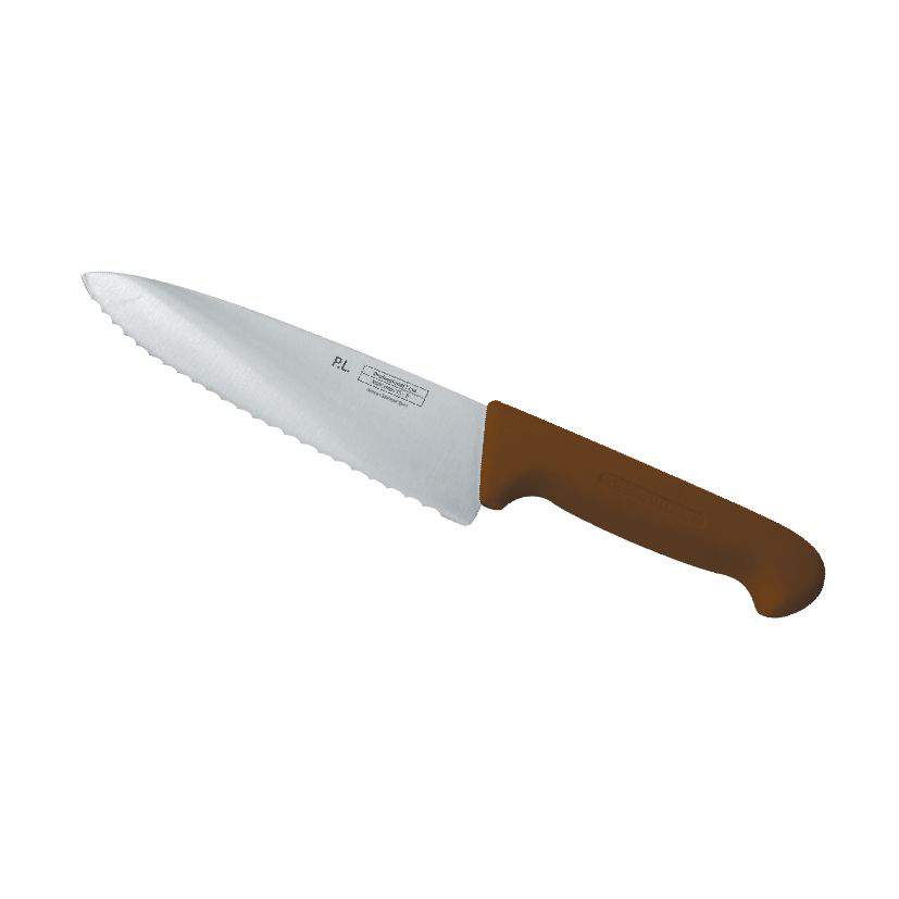 P.L. Proff Cuisine Нож 99002250 20см коричневая ручка  волнистое лезвие KB-7501-200S
