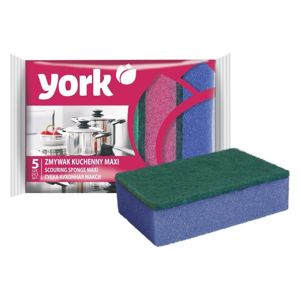 YORK Набор губок 030040 Макси д/посуды 5шт 100x70x29мм