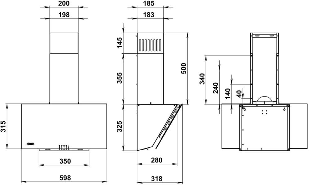Kanzler полновстраиваемая вытяжка D 539 W 750м3/ч D 120мм