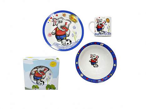 ФОКУС Набор детской посуды Слоненок 3пр. 3-3203