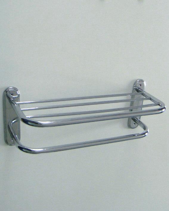 Полка д/полотенца с опорой двойная/нерж хр  1054