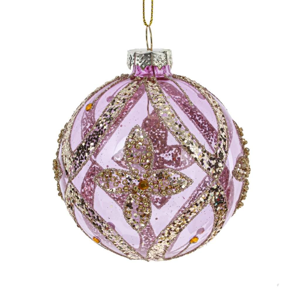 REMECO COLLECTION Игрушка елочная Шар 809224 розовый/золото стекло 8см