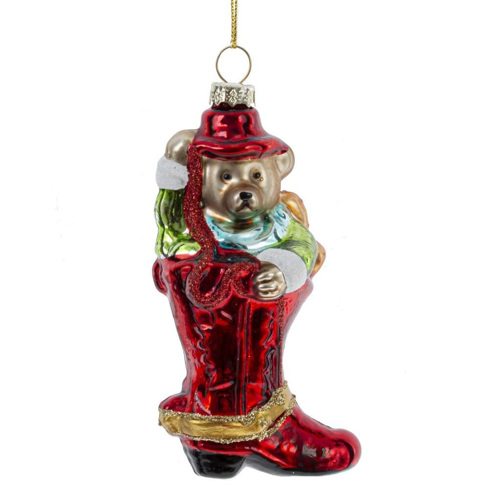 REMECO COLLECTION Игрушка елочная 812303 Медвежонок 6х4,5х12,5см (стекло)  