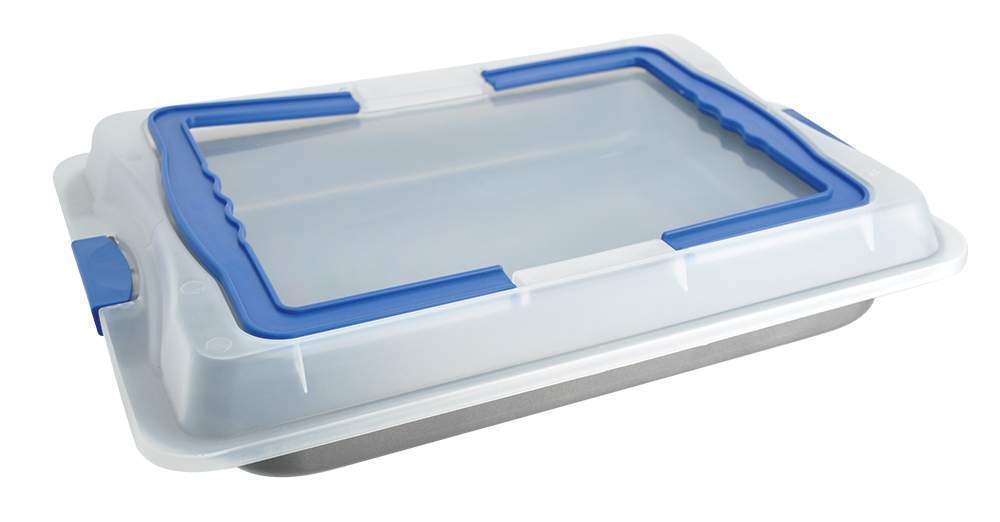 REGENT INOX Linea Easy Противень глубокий 37*25*5,5см с пластиковой крышкой и ручками 93-CS-EA-2-07