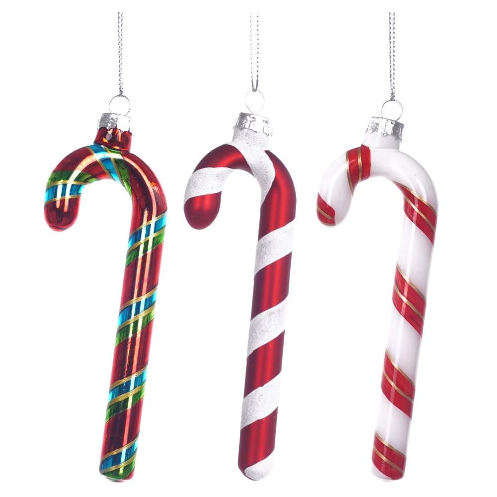 REMECO COLLECTION Игрушка елочная 826459 Конфета 3,5х1,5х13см 3 вида (стекло)  