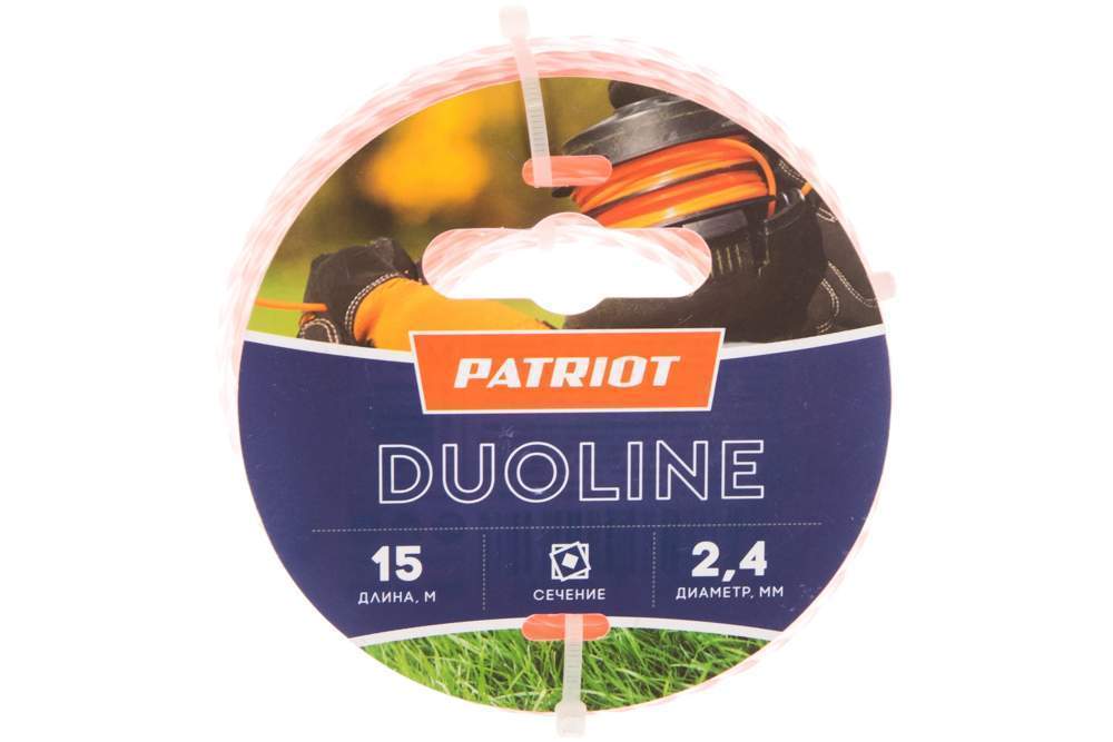 Леска PATRIOT Duoline  2,4*15м скрученный квадрат/двухцветная, красная жила  805401161