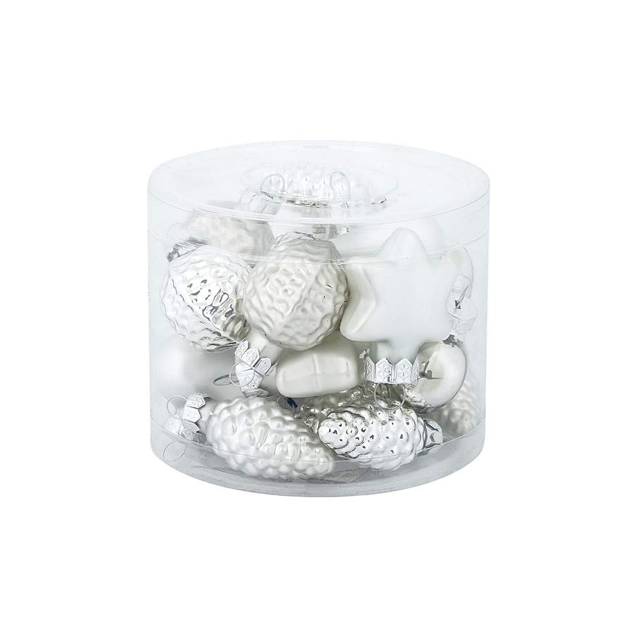 DECOLINE Набор украшений 4см/20шт микс серебро (стекло) E17244-3