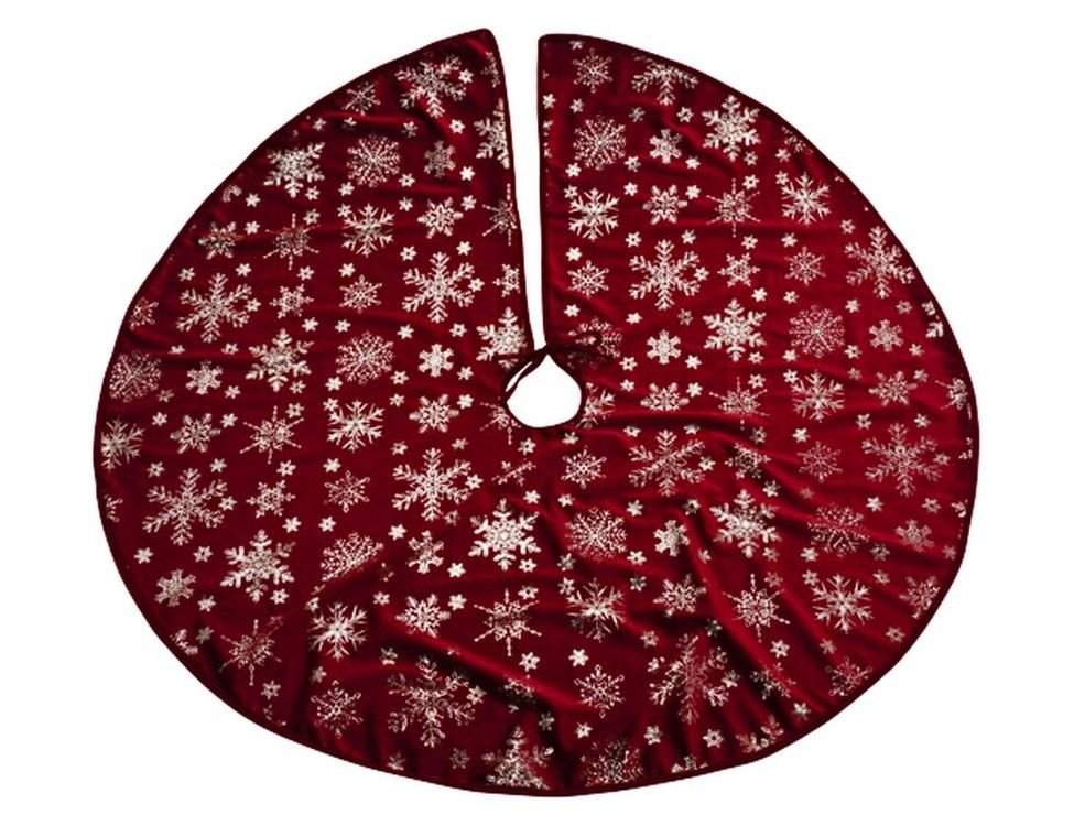 KOOPMAN Коврик под ёлку Снежинки Шампань 95см бургунди 767650050-1 