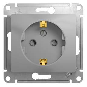 Розетка SE Glossa  Алюмин. 1-м СП  16А з/ш с зазем. GSL000345