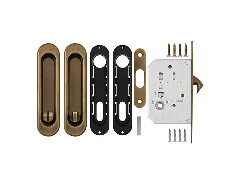 Защелка с ручкой д/раздвижных дверей Soft Line SL-011 AB