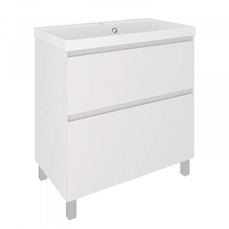 Тумба Astra 80  2ящ.напол.белая /Раковина Астория 80см белый/Florentina