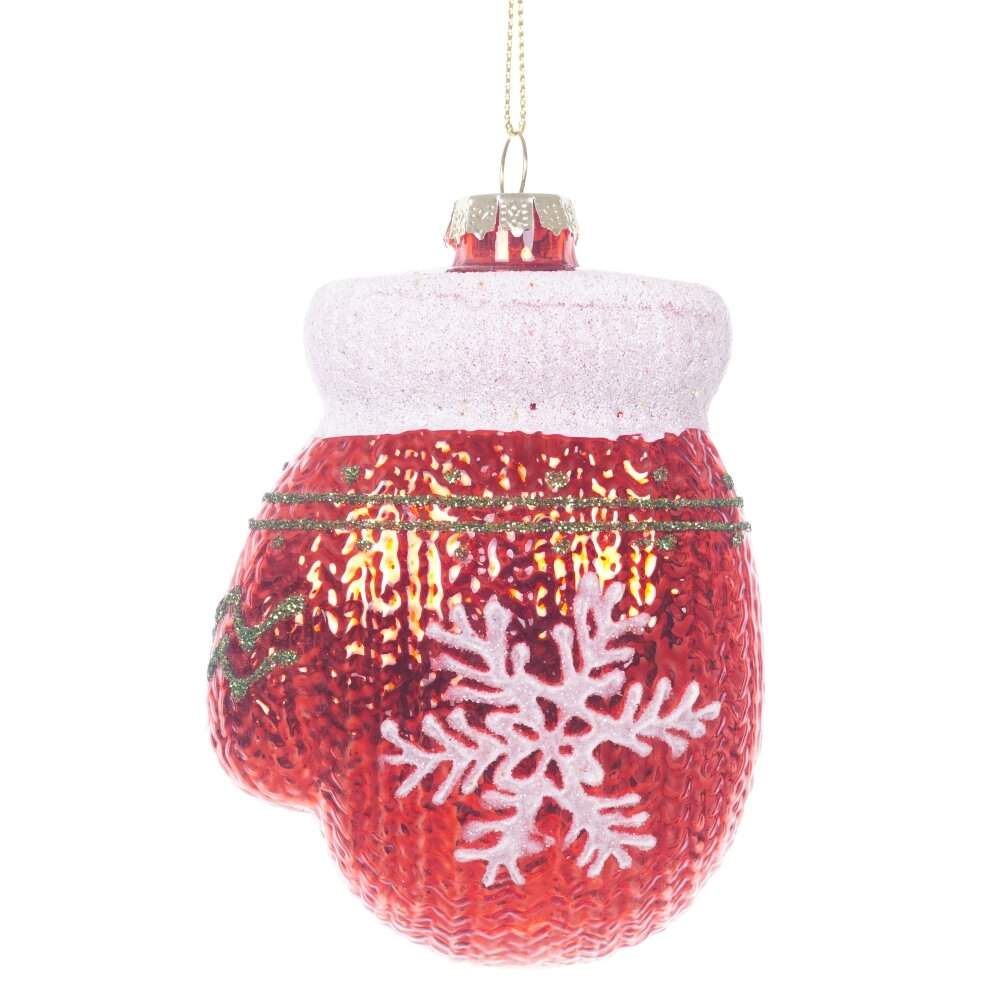 REMECO COLLECTION Игрушка елочная 826395 Варежка красный 7,5х4х12см (стекло)  