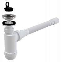 Сифон  A41  д/умывальника  d40 с нерж.реш. + гибкое соединение
