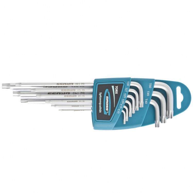 Набор ключей имбус. Cross** удлиненные Torx-TT T10-T50 S2 9шт.  16407