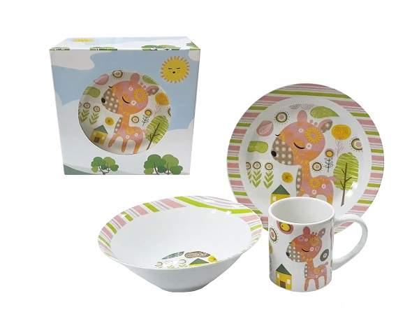 ФОКУС Набор детской посуды Олененок 3пр. 3-3206