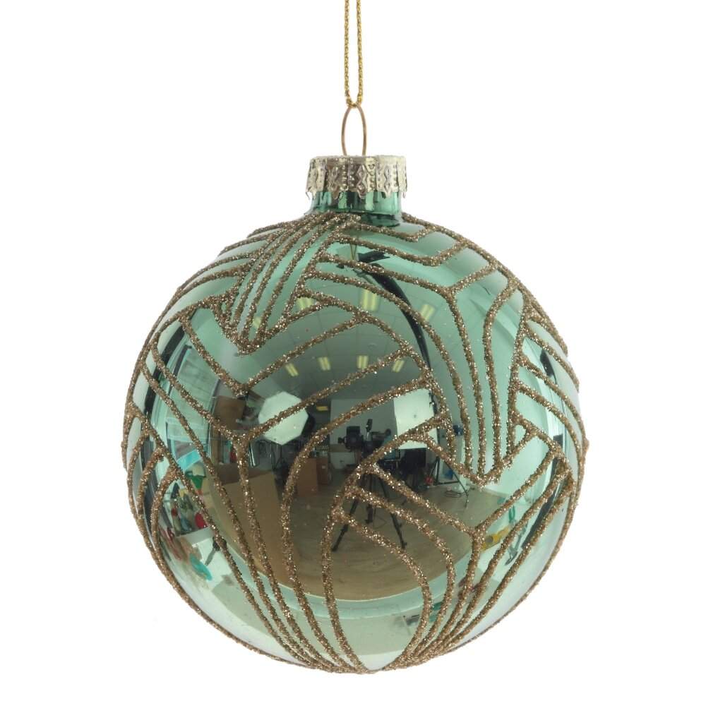 REMECO COLLECTION Игрушка елочная Шар 809677 зеленый/золото стекло 8см