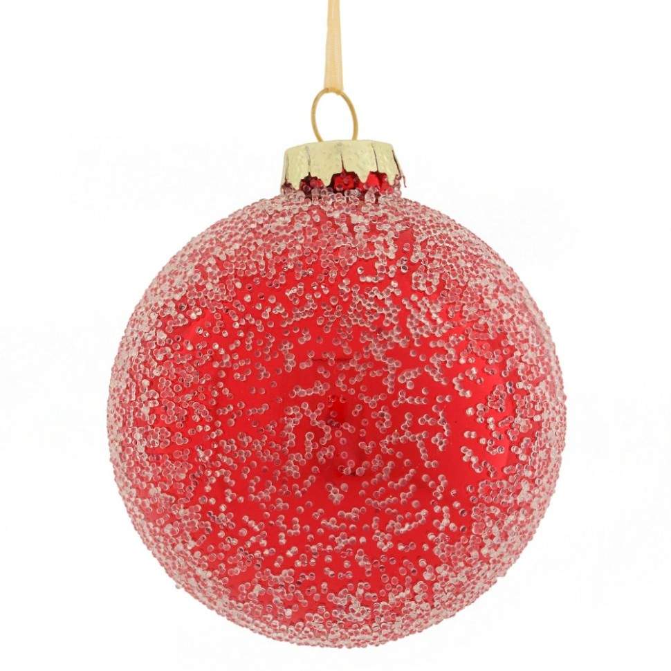 REMECO COLLECTION Игрушка елочная Шар 754045 Капельки красный стекло 8см
