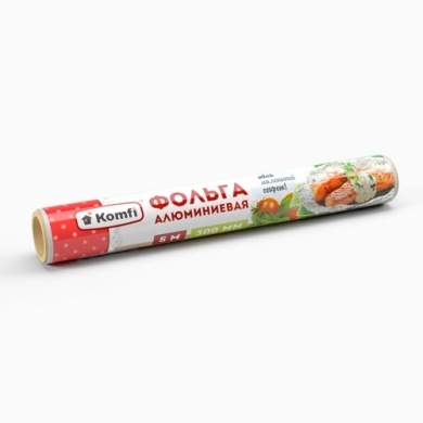 KOMFI Фольга алюминиевая пищевая 10мкм 30см*6м FKT906T(24)