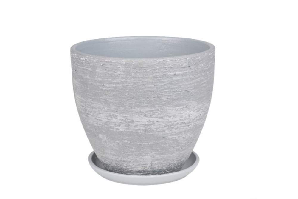 Горшок  Высокий овал Серый камень №6 (D26) 8,3л СД406